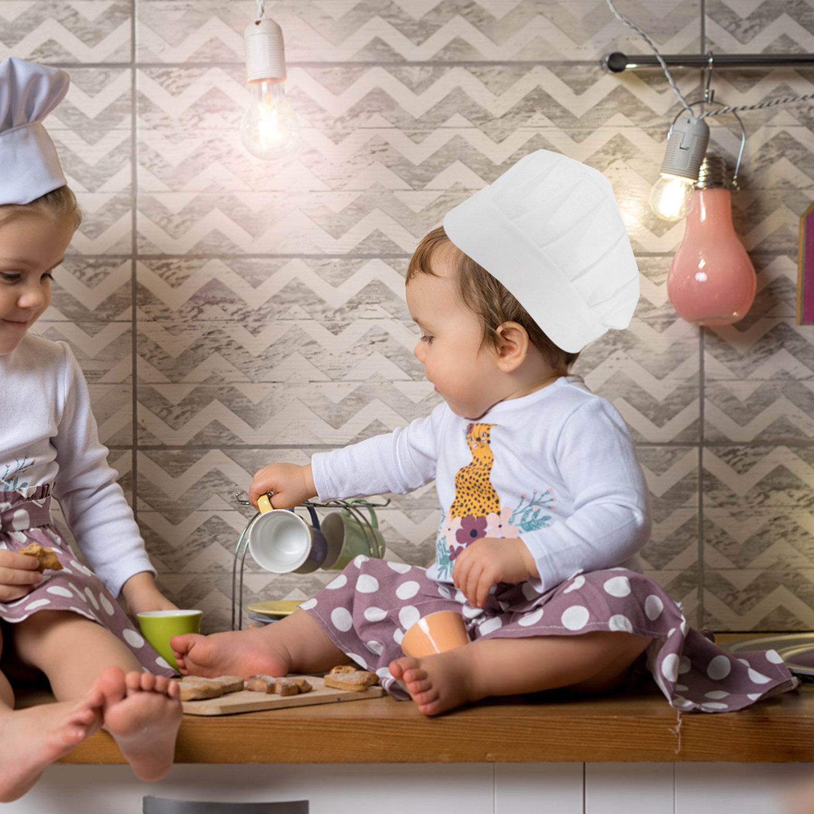 Kitchen Baking Cooking - 15 Stück kinderfreundliche Einweg-Kochmützen, klein, weiß,