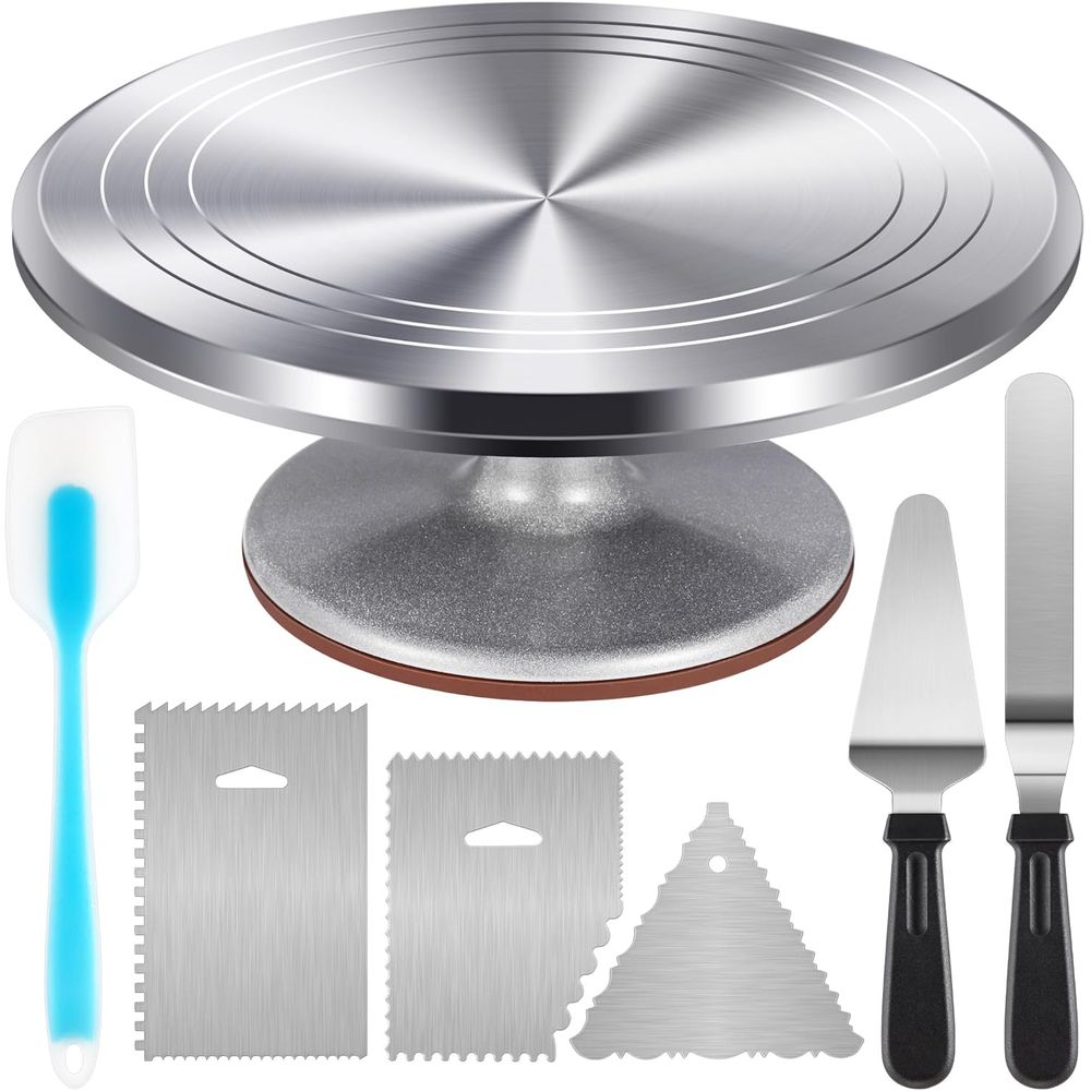 Offset Spatula Set - Kuchen-Drehteller-Set, drehbarer 12-Zoll-Ständer oder zum Dekorieren,