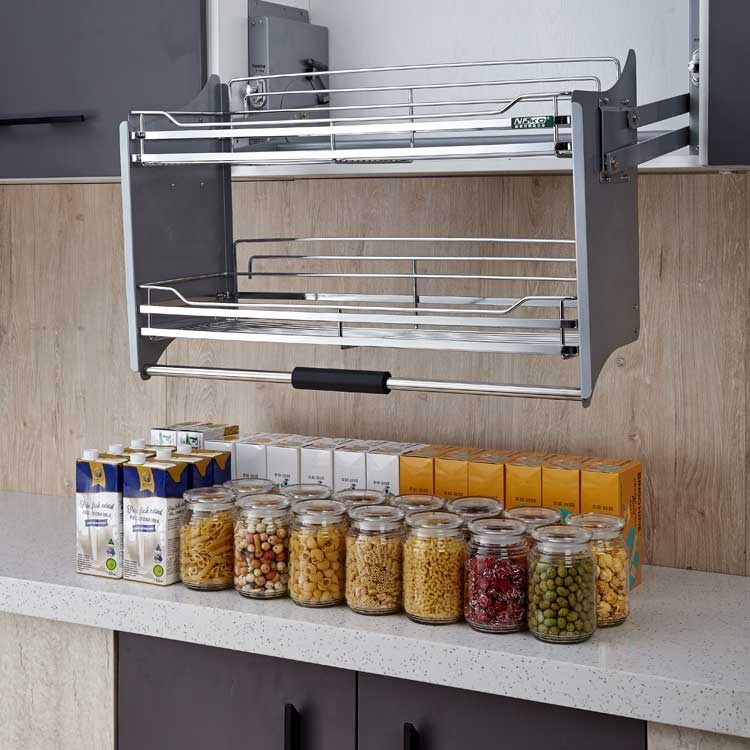 Kitchen Up - Küchenutensilien, Küchenschrank, Hebeaufbewahrung, flacher Draht, hochklappbar,
