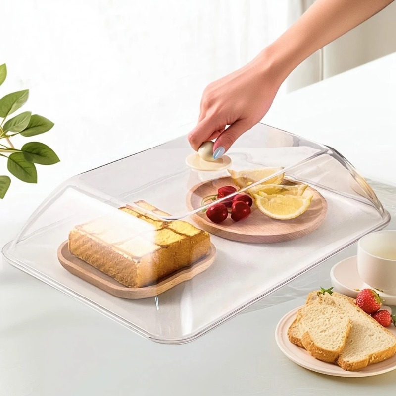 Kitchen Baking Storage - WORTHBUY Wiederverwendbare Lebensmittelabdeckung aus Kunststoff, transparent,