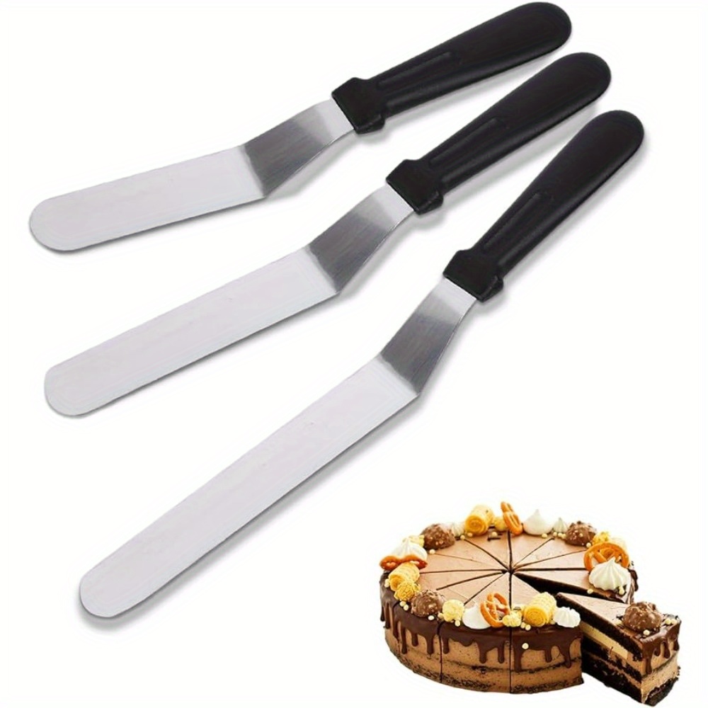 Offset Spatula Set - Zuckerguss-Spatel, abgewinkeltes Palettenmesser aus Edelstahl, gebogene