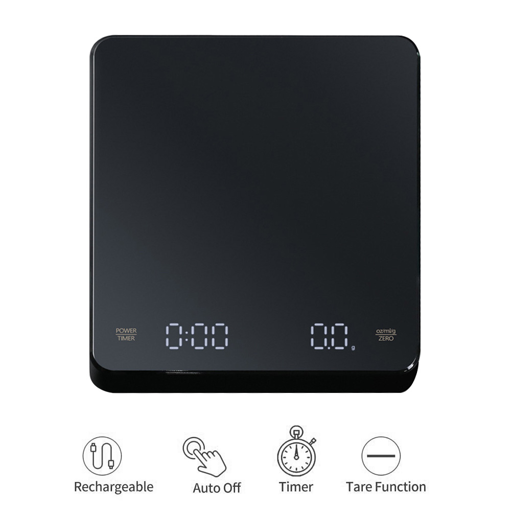 Kitchen Baking Timer - Digitale Kaffeewaage mit Timer, LED-Bildschirm, Espresso,
