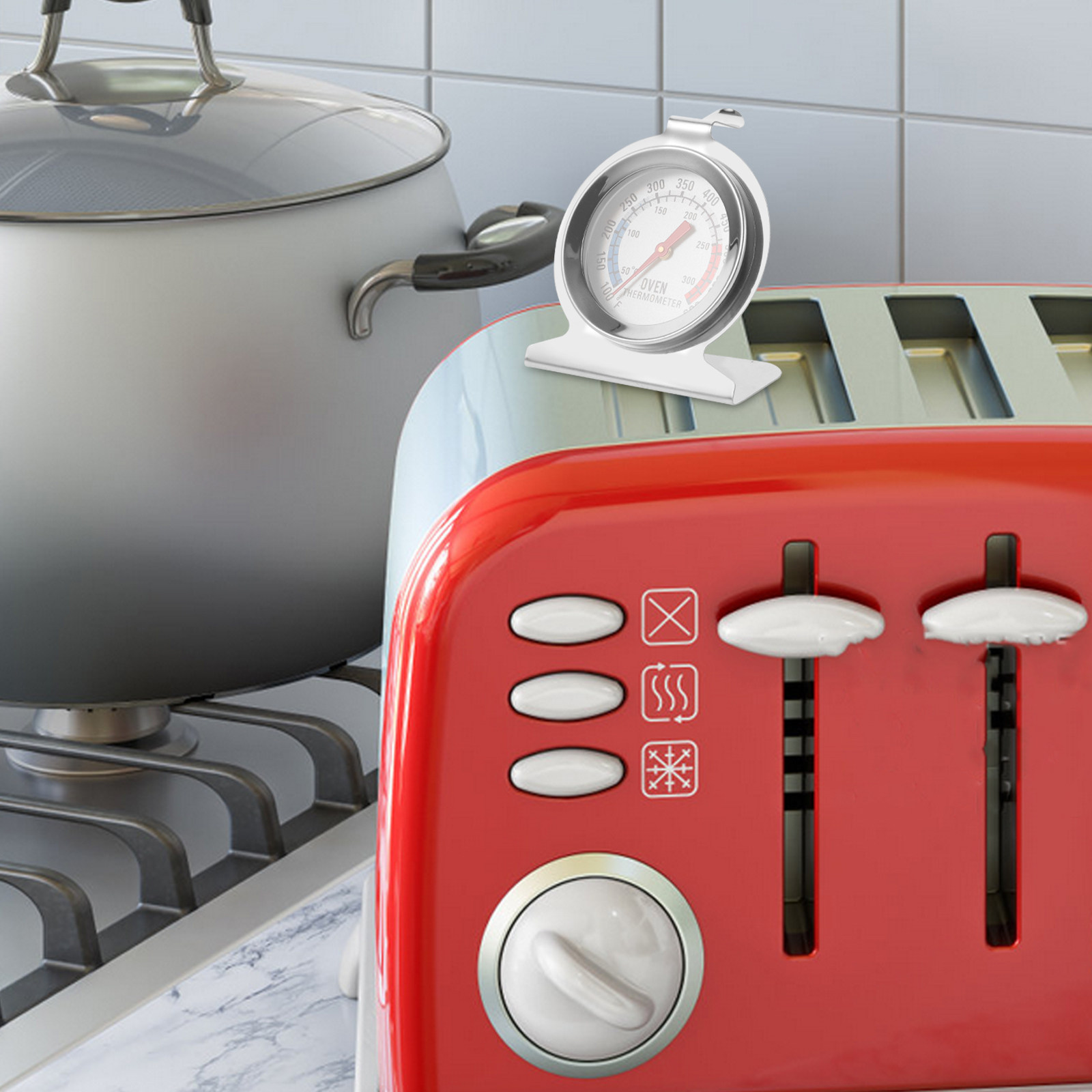 Kitchen Baking Cooking - 2 Stück Edelstahl-Ofenthermometer, Multifunktionales Kochthermometer zum