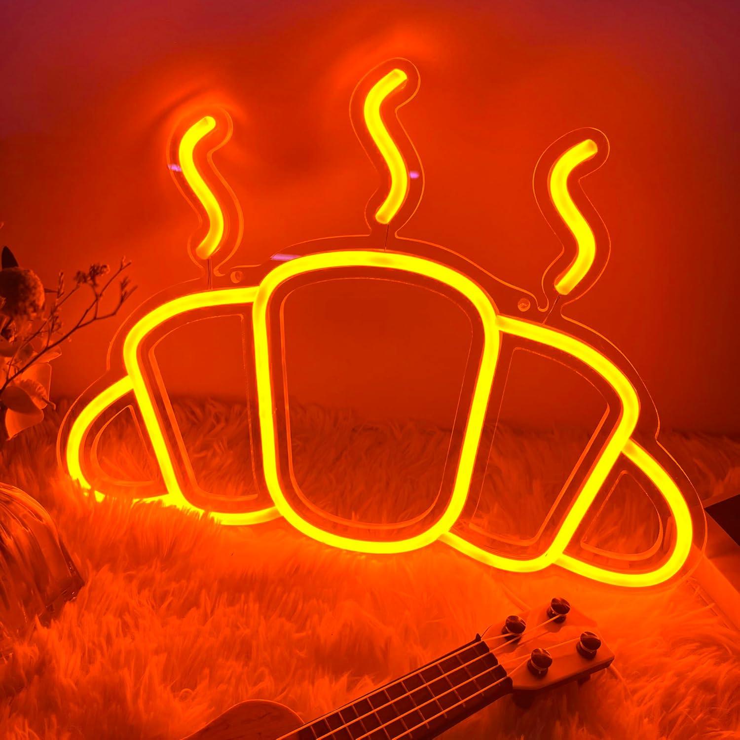 Croissant-Neon-Schild, USB-bet – Kitchen Bakery Bewertung und Preis