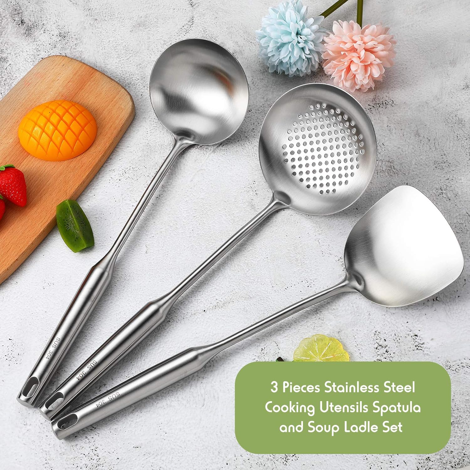 Wok-Spatel, Schöpfkelle und gr – Offset Spatula Set Bewertung und Preis