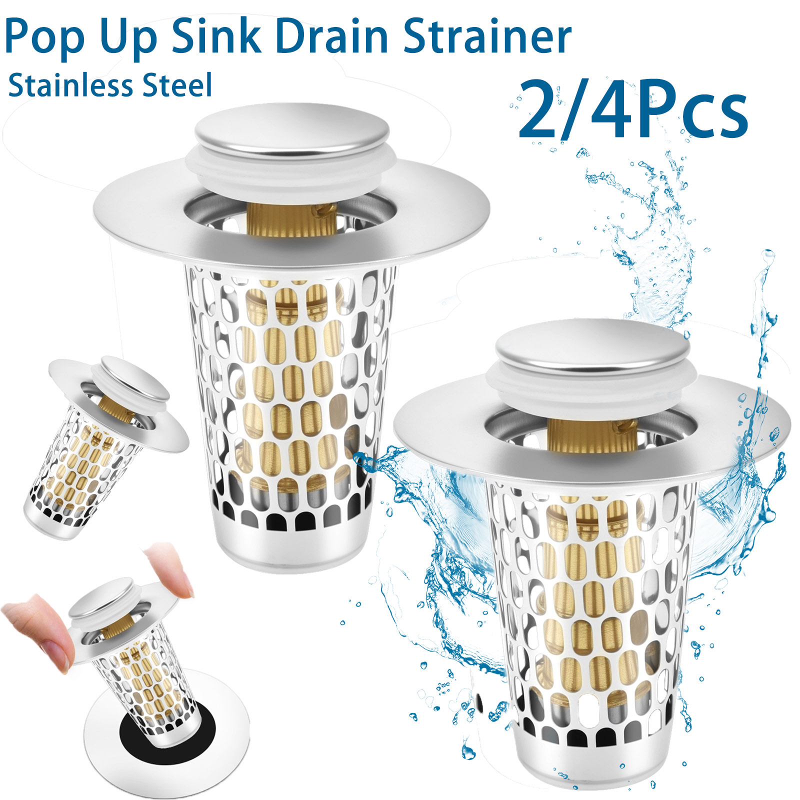 2/4Pc Pop Up Waschbecken Abflu – Kitchen Up Bewertung und Preis